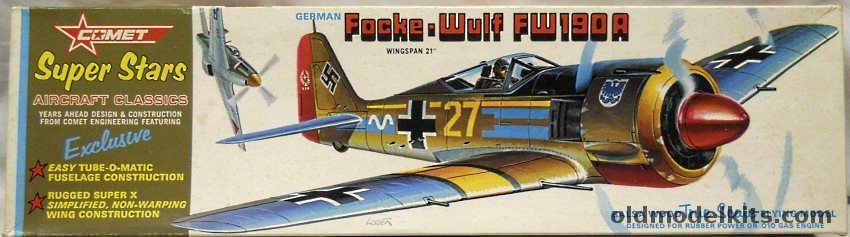 Comet Focke-Wulf FW-190 A Super Stars Series - 21 inch Wingspan Flying Model, 1621-250 plastic model kit